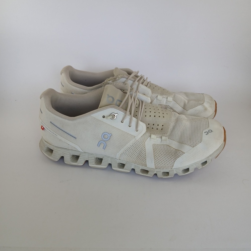 On Cloudnova Women Sz 9 White Green Athletic Running Walking Shoes Sneakers READ